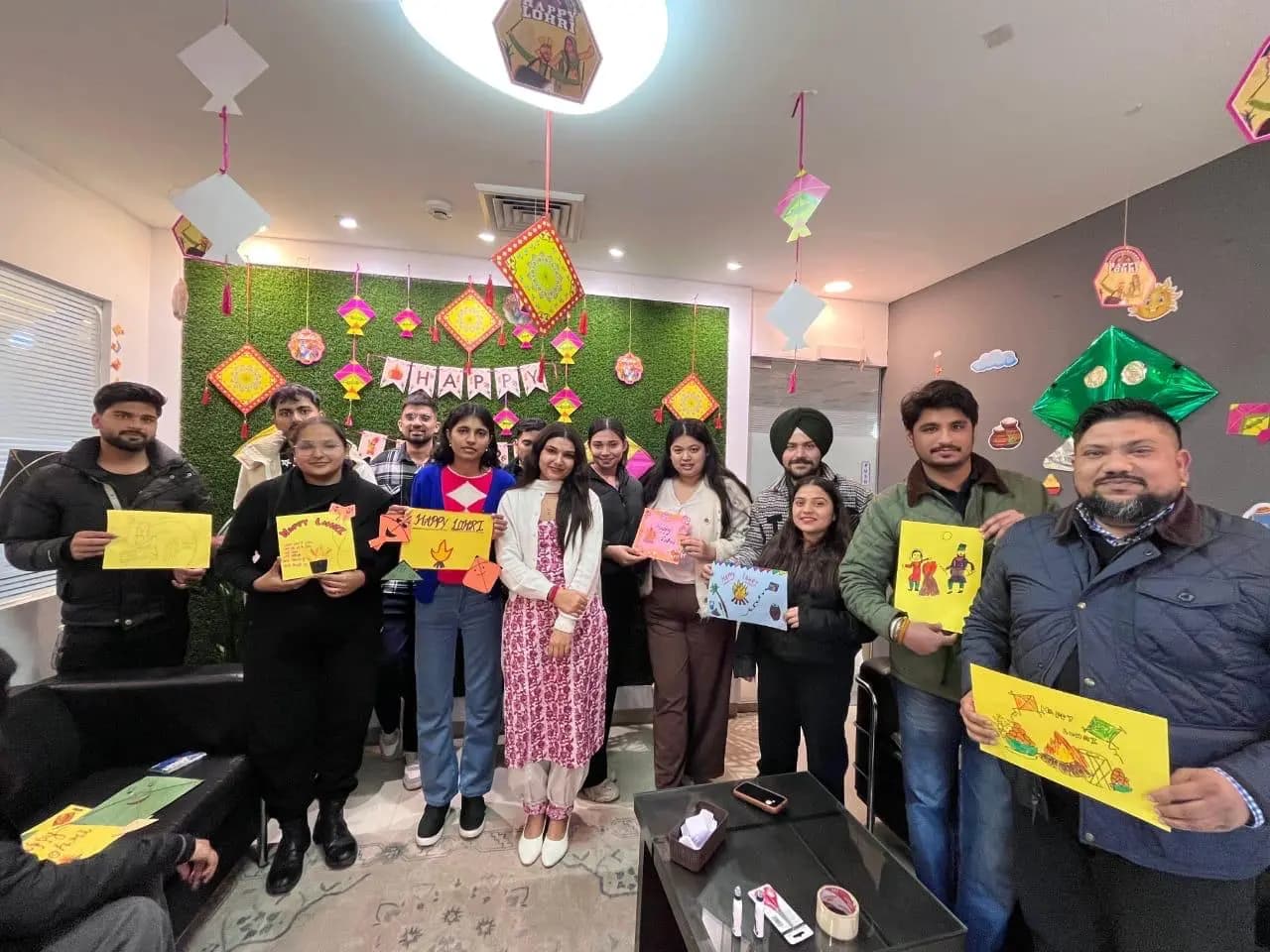 Atravelq team celebrating Lohri together