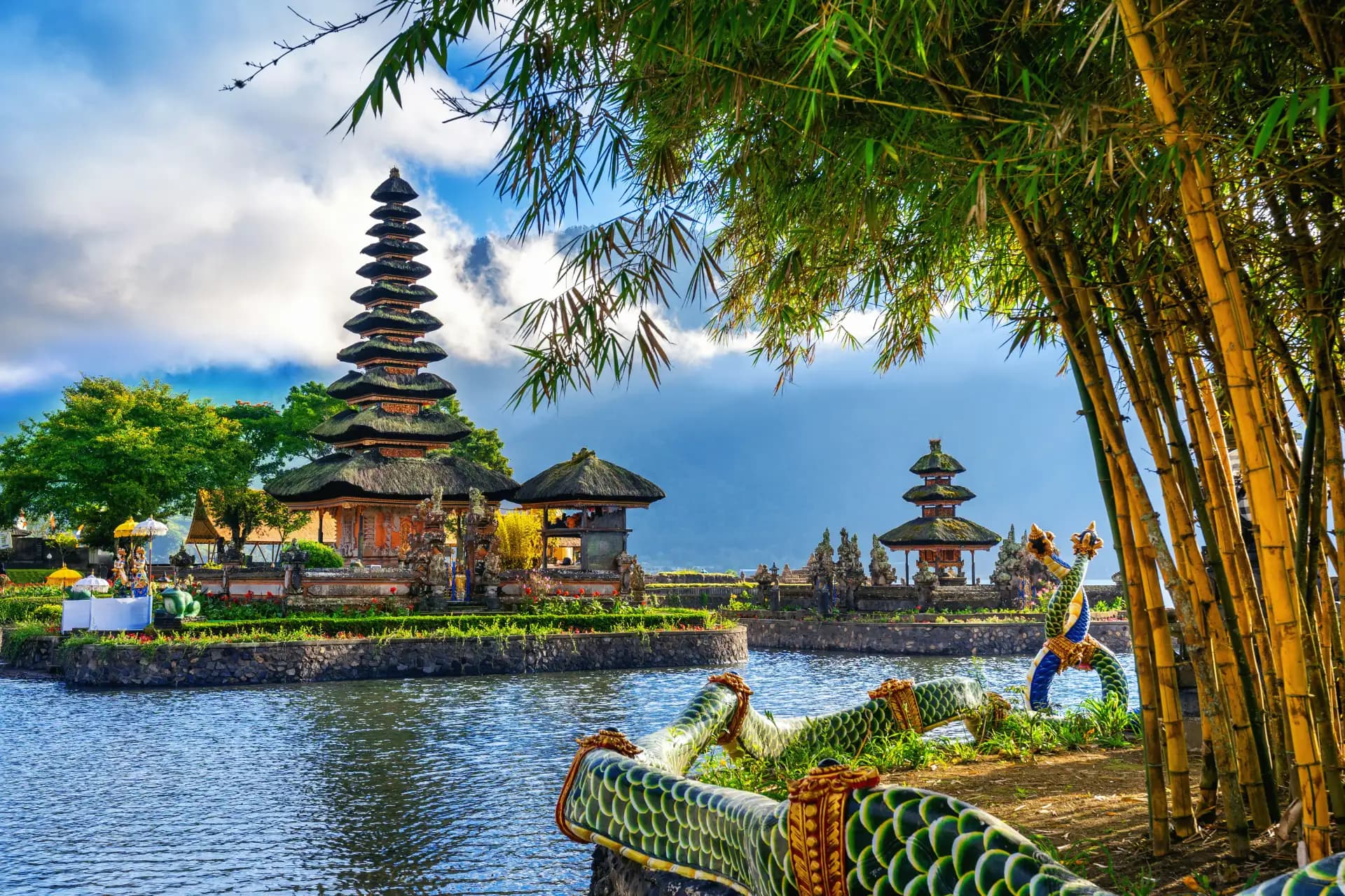 Bali temple sunset