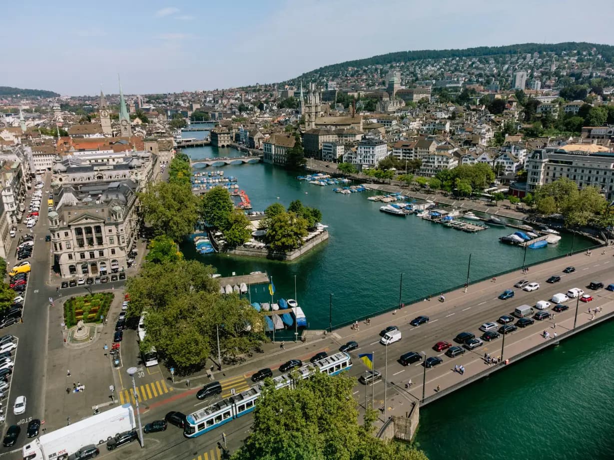arrival in Zurich city