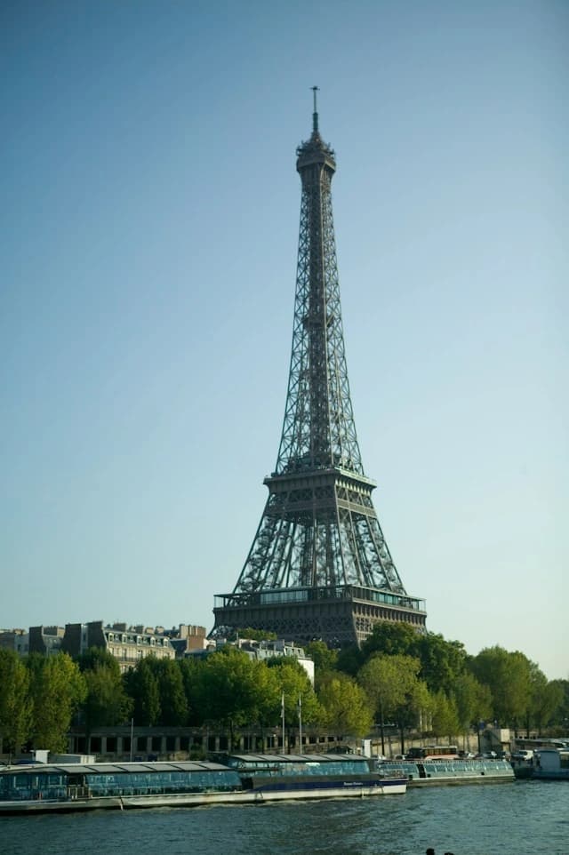 Eiffel Tower summit looking along the Seine