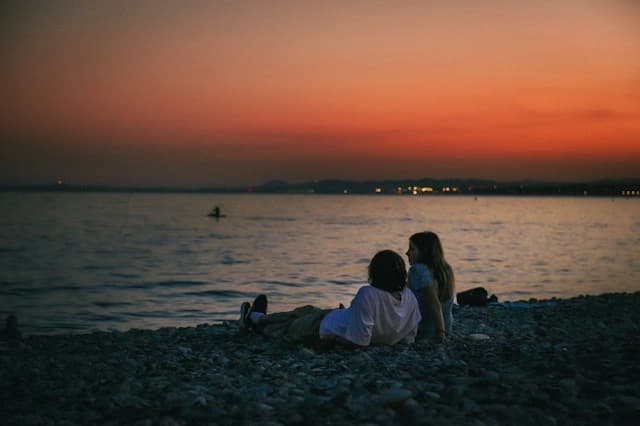 a couple friendly scene