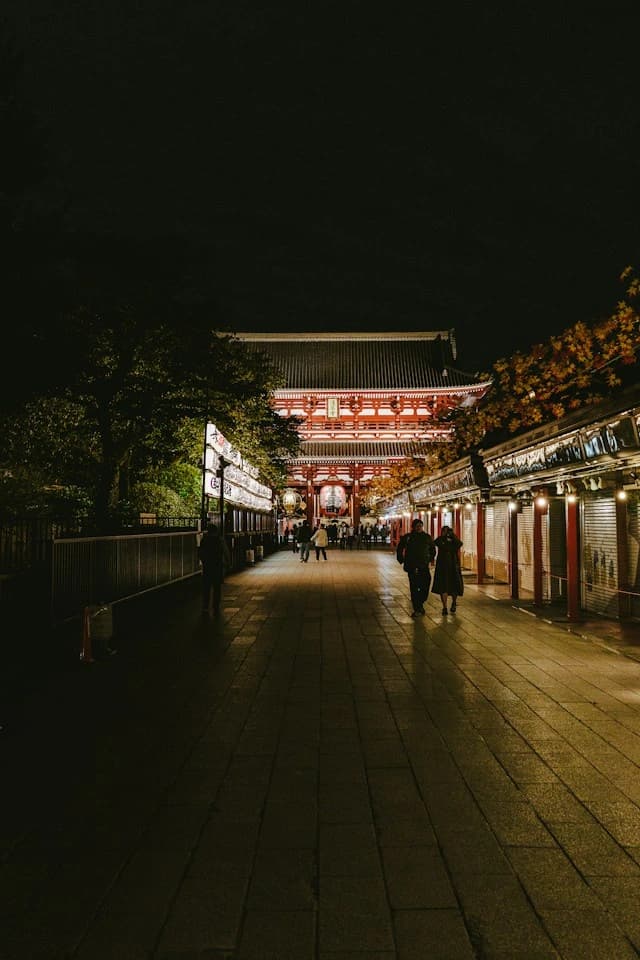 Sensoji temple gate in autumn