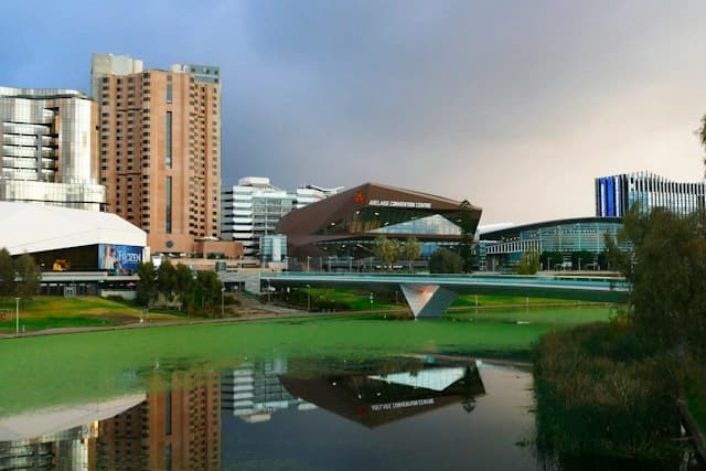 Adelaide river torrens skyline sunset